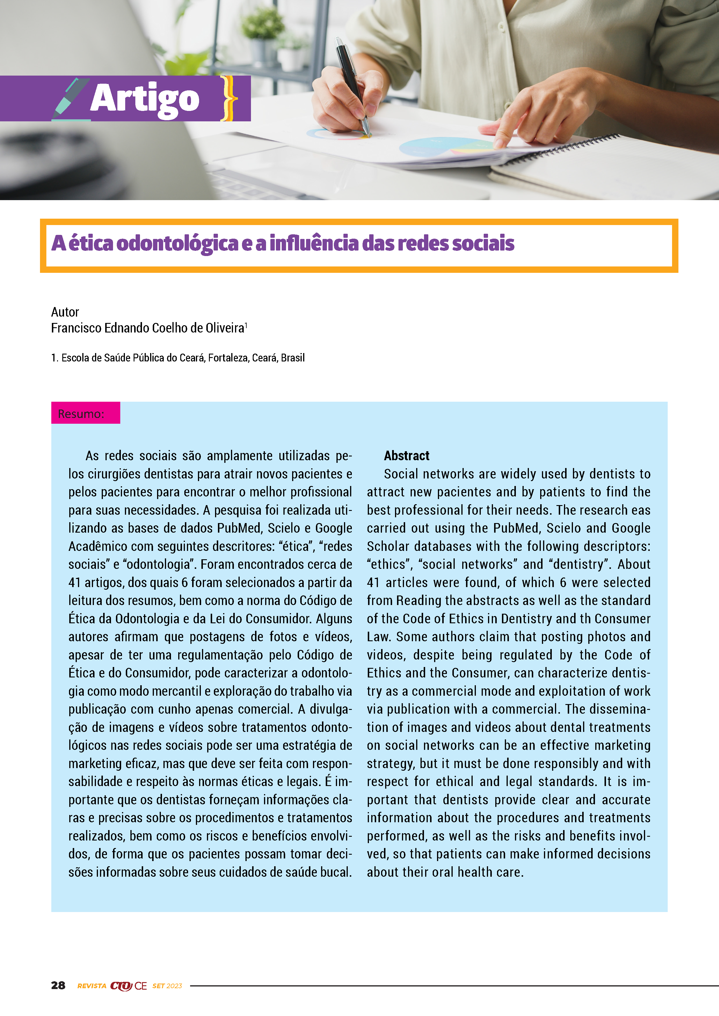 A ética odontológica e a influência das redes sociais